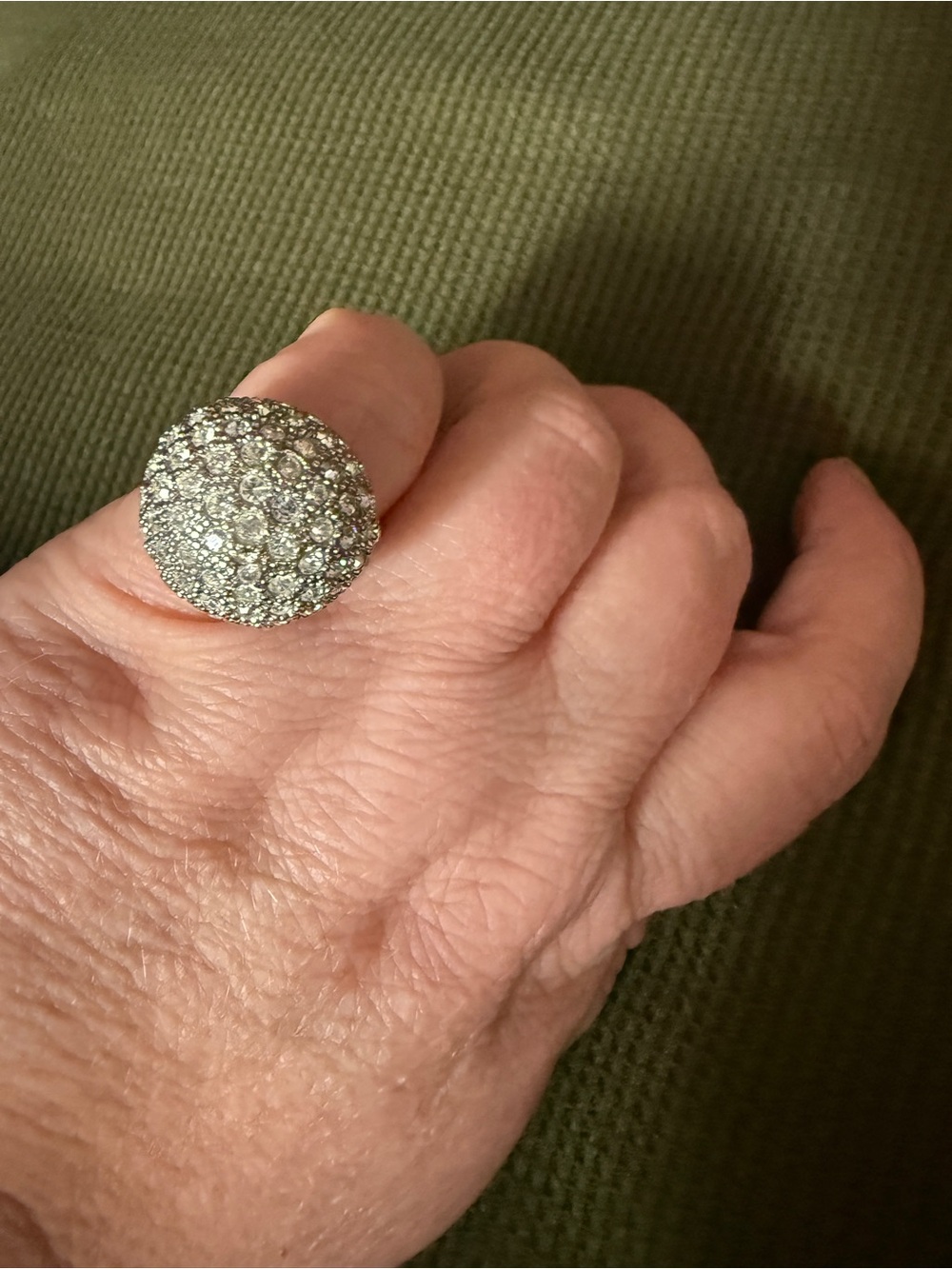 Silver Pavé Dome Cocktail Ring - Women Jewelry